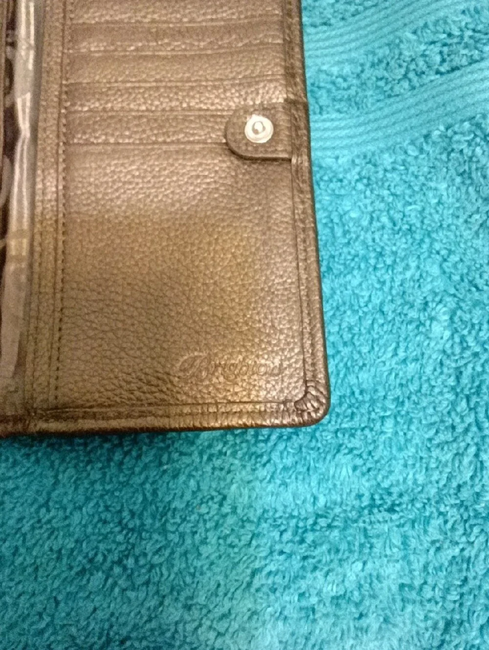 Brighton Pretty Tough Olive Studded Leather Zip Wallet - Classic RFID